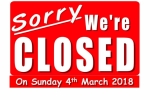 Closed 4 March